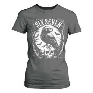 Gothic Raven Brainrot Six Seven T Shirt For Women Gen Z Alpha Gift TS12 Dark Heather Print Your Wear