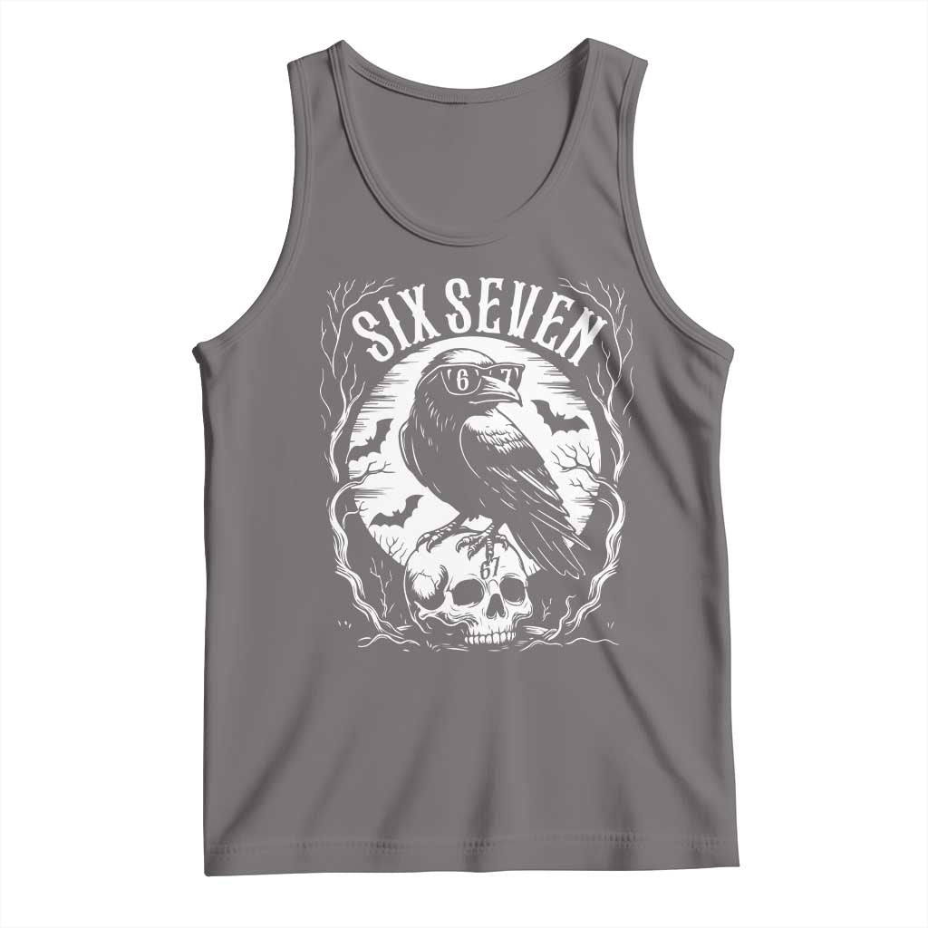 Gothic Raven Brainrot Six Seven Tank Top Gen Z Alpha Gift TS12 Deep Heather Print Your Wear