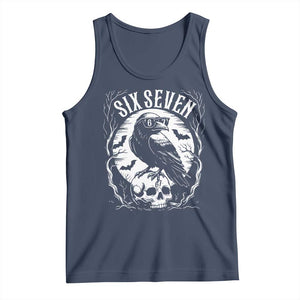 Gothic Raven Brainrot Six Seven Tank Top Gen Z Alpha Gift TS12 Navy Print Your Wear