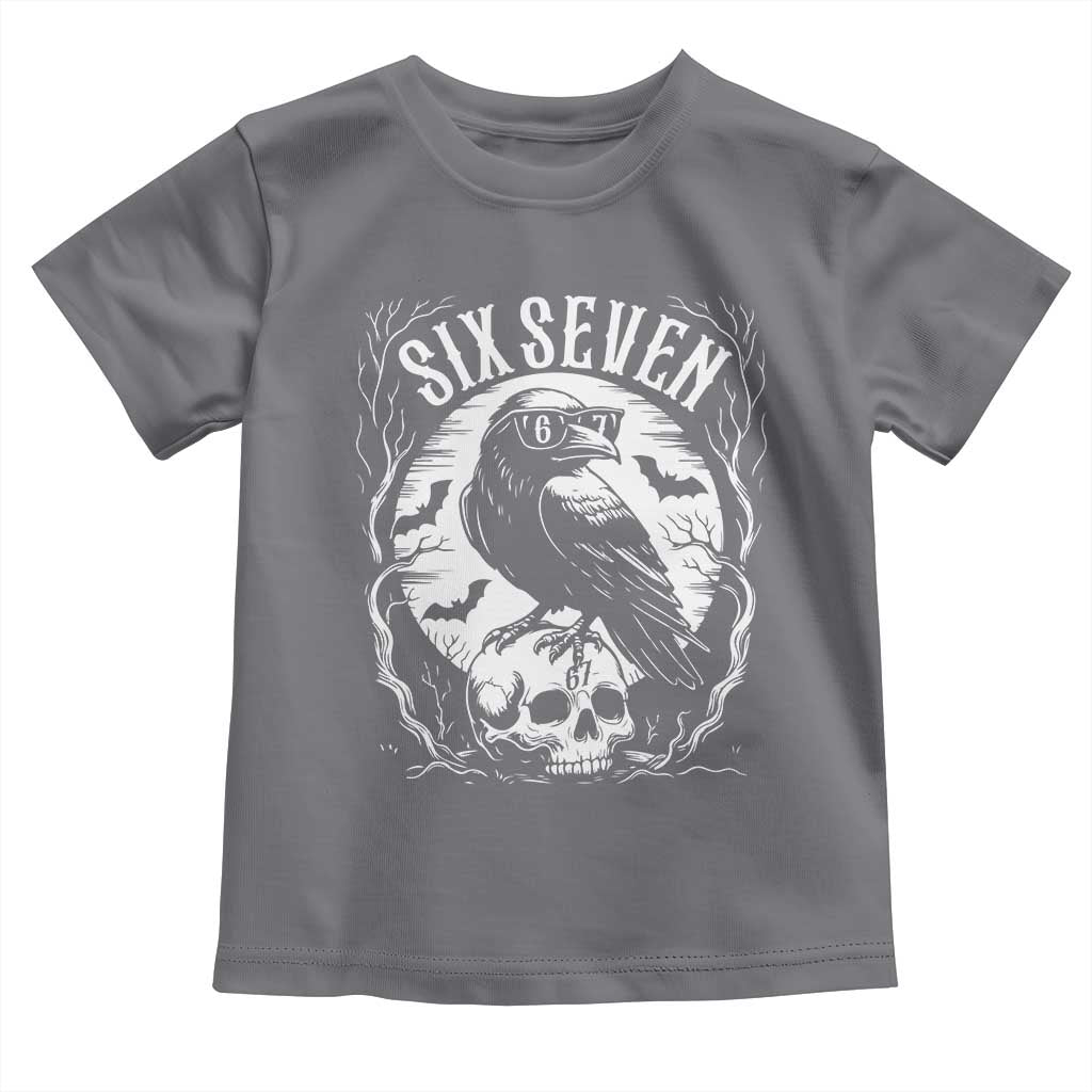 Gothic Raven Brainrot Six Seven Toddler T Shirt Gen Z Alpha Gift TS12 Charcoal Print Your Wear