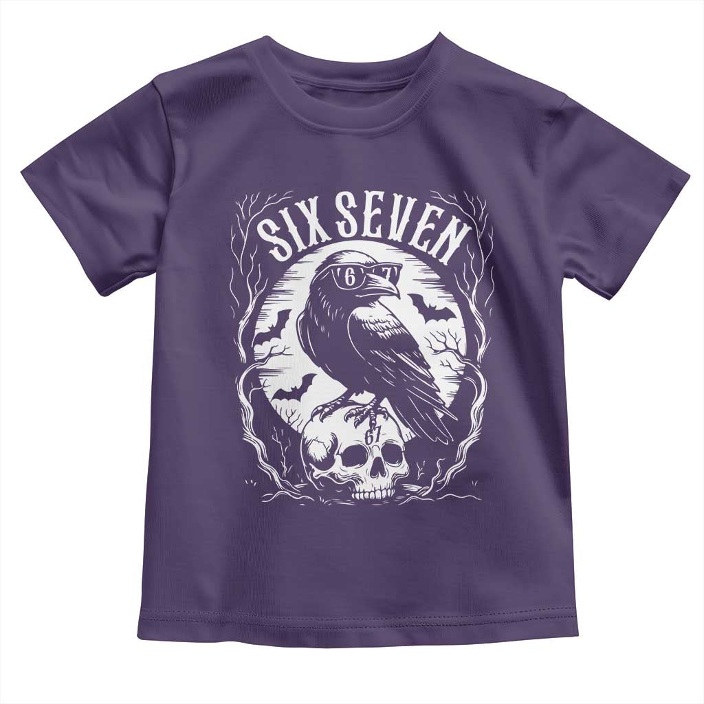 Gothic Raven Brainrot Six Seven Toddler T Shirt Gen Z Alpha Gift TS12 Purple Print Your Wear