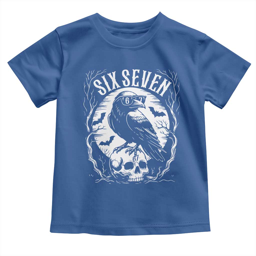 Gothic Raven Brainrot Six Seven Toddler T Shirt Gen Z Alpha Gift TS12 Royal Blue Print Your Wear