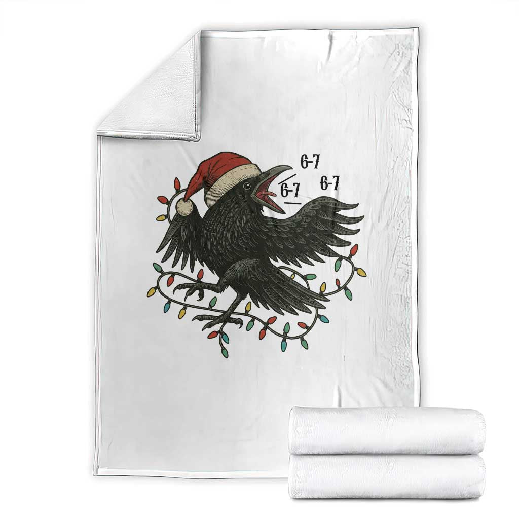 Funny Raven Six Seven Meme Throw Blanket Christmas Gift For Gen Z TS12 White Print Your Wear