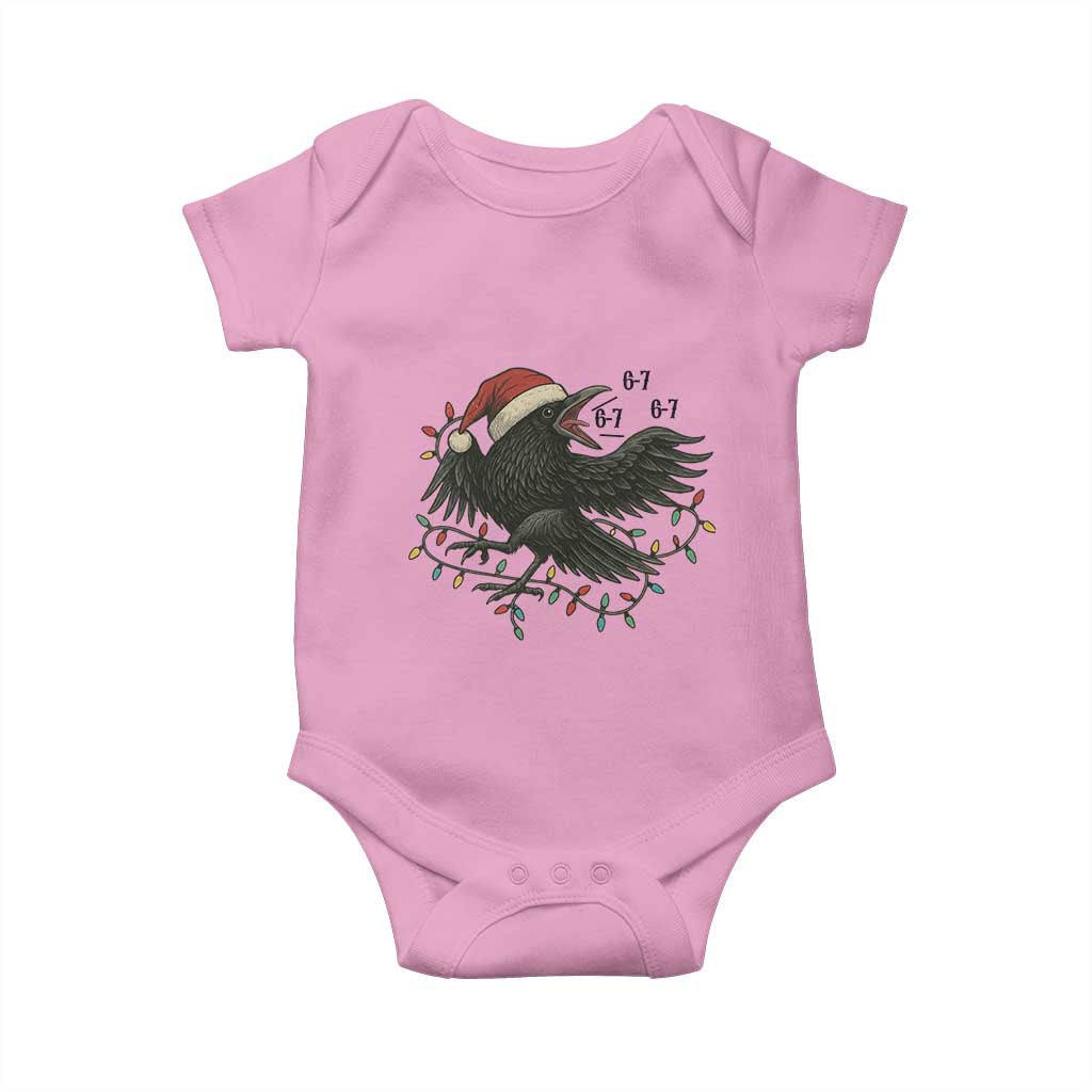 Funny Raven Six Seven Meme Baby Onesie Christmas Gift For Gen Z TS12 Light Pink Print Your Wear