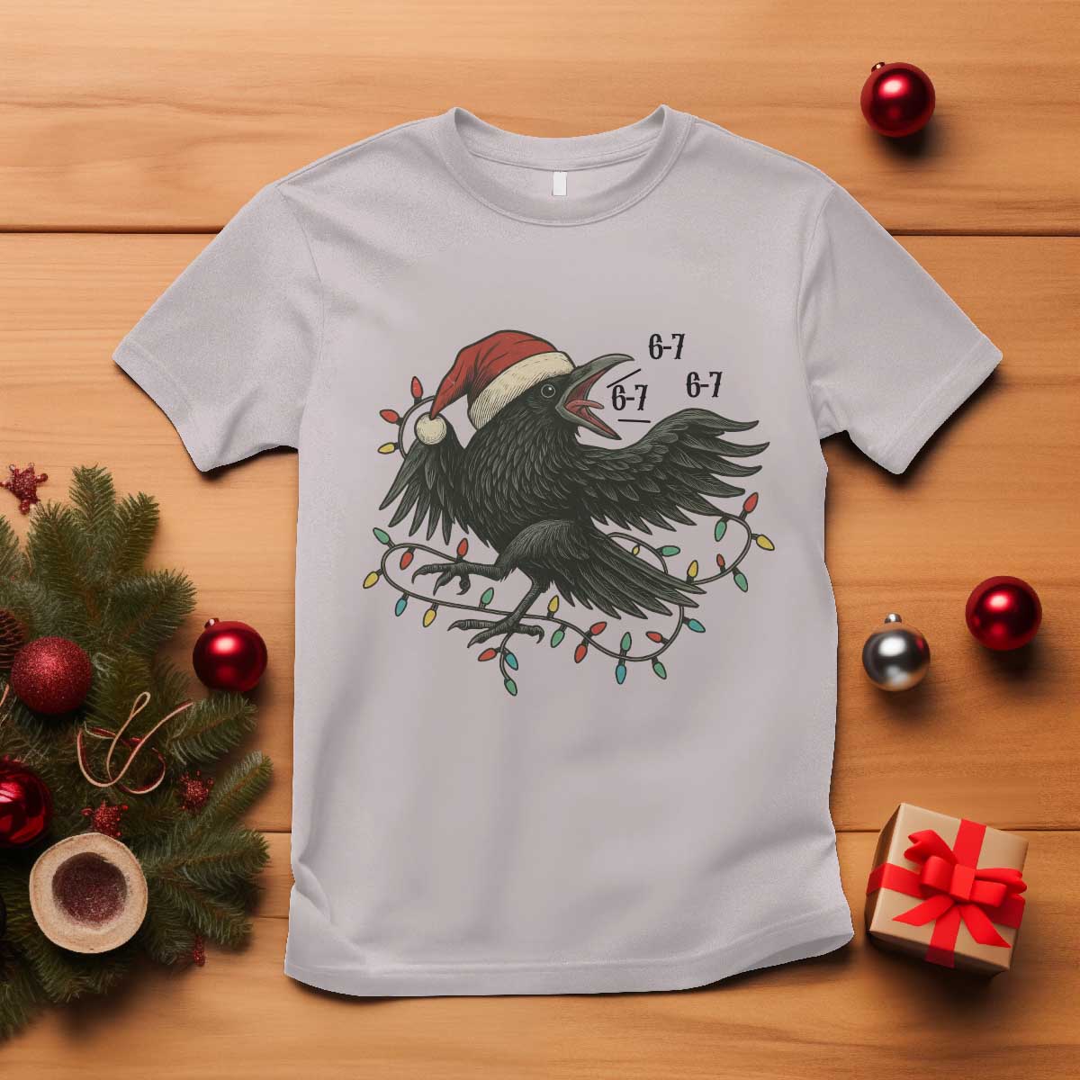 Funny Raven Six Seven Meme T Shirt Christmas Gift For Gen Z TS12 Ice Gray Print Your Wear