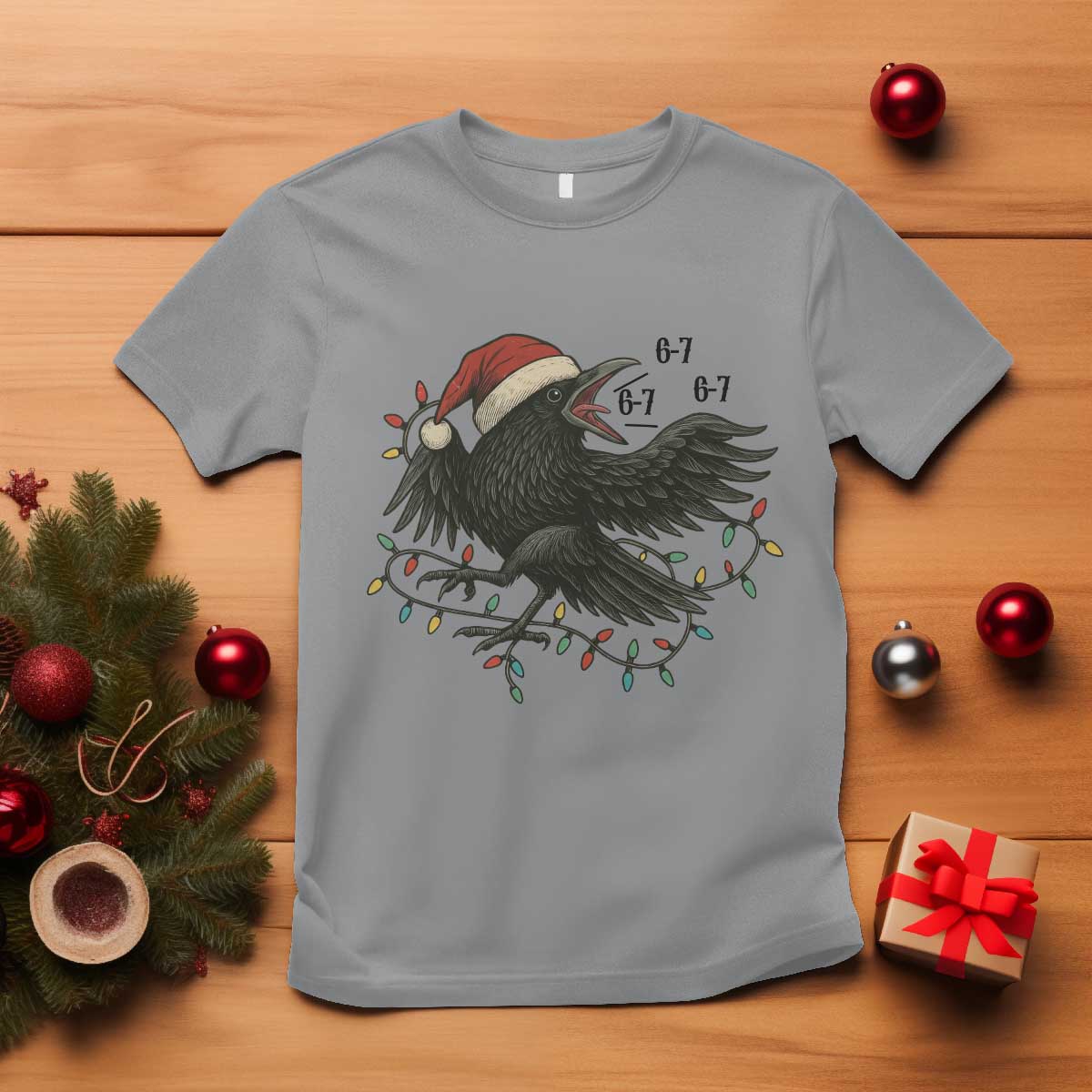 Funny Raven Six Seven Meme T Shirt Christmas Gift For Gen Z TS12 Sport Gray Print Your Wear