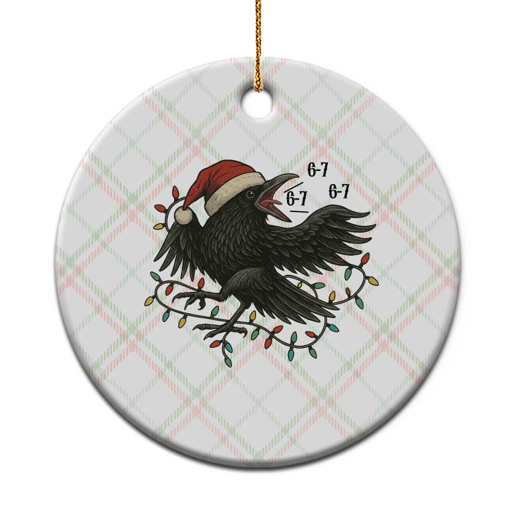 Funny Raven Six Seven Meme Ceramic Ornament Christmas Gift For Gen Z TS12 1pc Christmas Plaid Print Your Wear