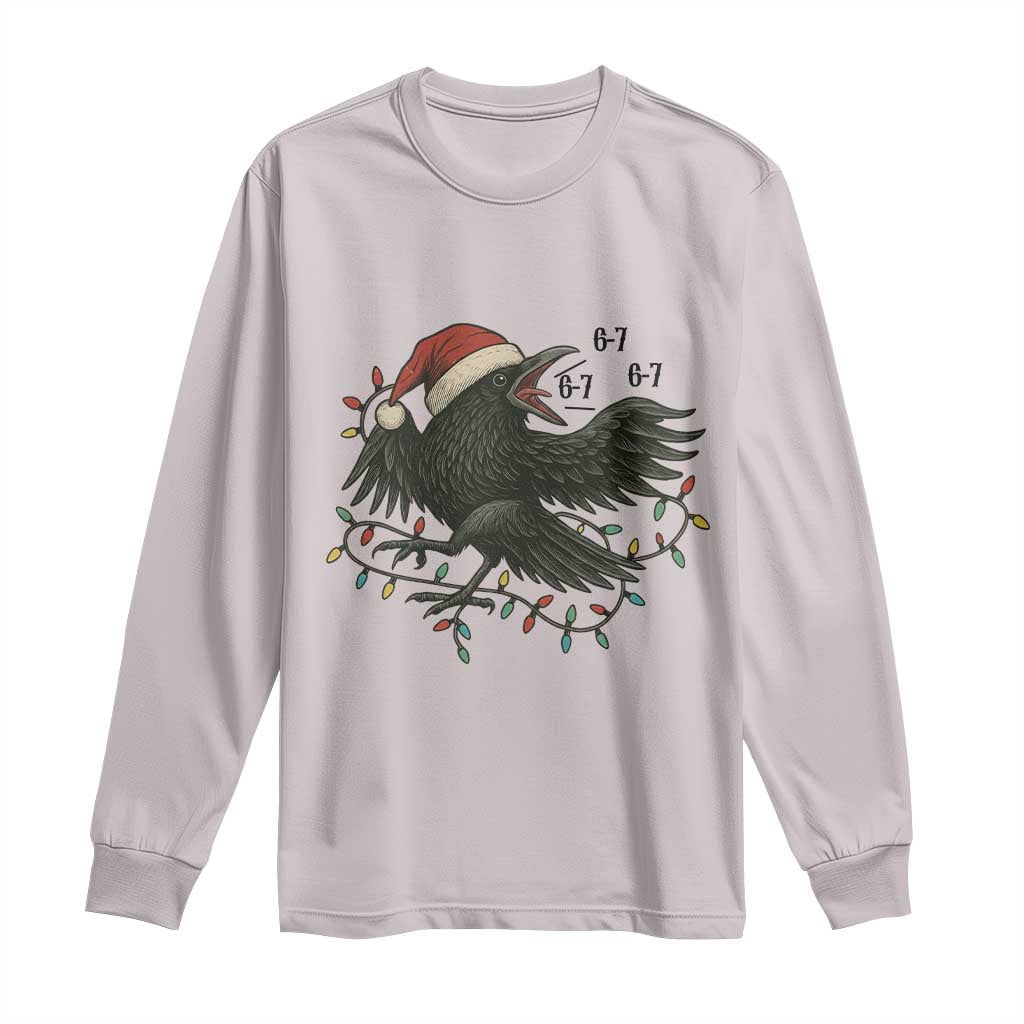 Funny Raven Six Seven Meme Long Sleeve Shirt Christmas Gift For Gen Z TS12 Ice Gray Print Your Wear