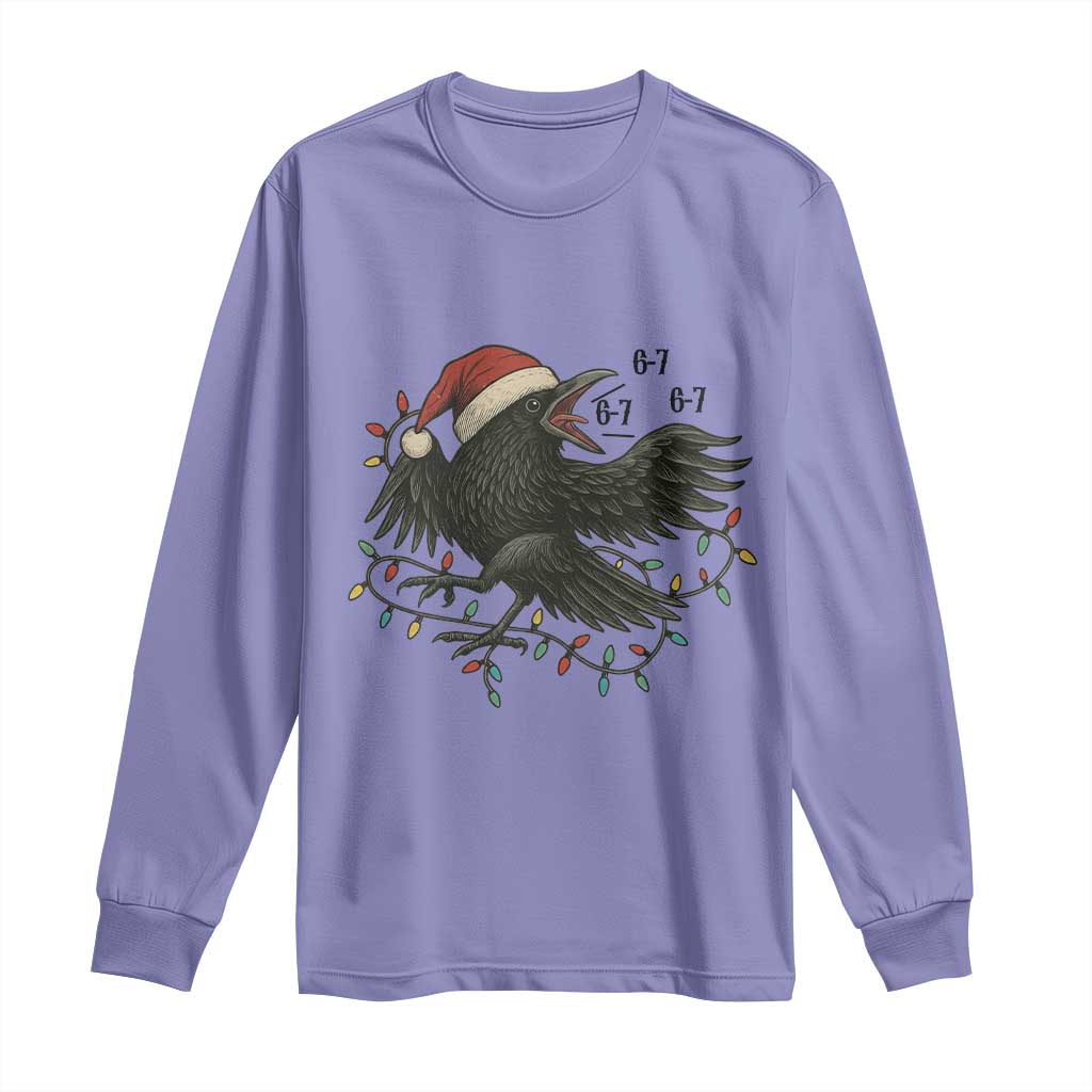 Funny Raven Six Seven Meme Long Sleeve Shirt Christmas Gift For Gen Z TS12 Violet Print Your Wear
