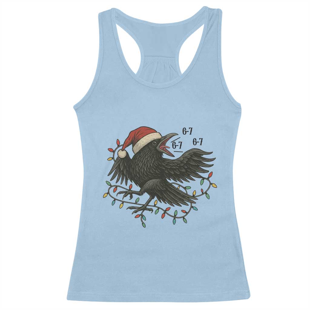 Funny Raven Six Seven Meme Racerback Tank Top Christmas Gift For Gen Z TS12 Light Blue Print Your Wear