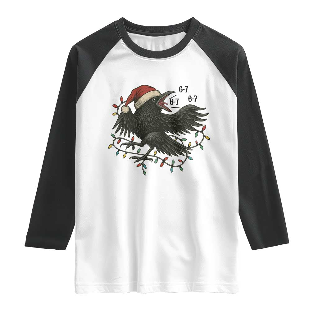 Funny Raven Six Seven Meme Raglan Shirt Christmas Gift For Gen Z TS12 White Black Print Your Wear