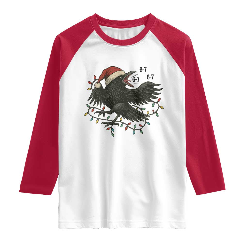 Funny Raven Six Seven Meme Raglan Shirt Christmas Gift For Gen Z TS12 White Red Print Your Wear