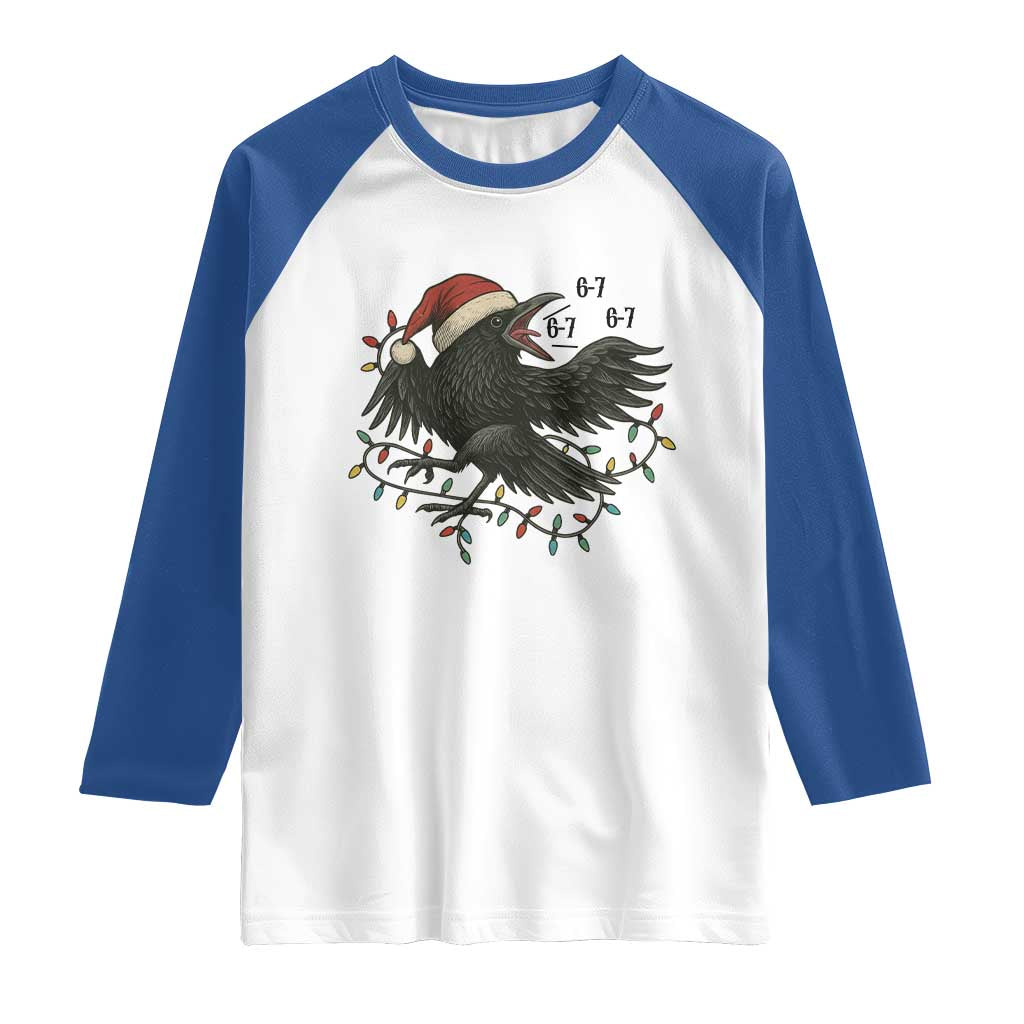 Funny Raven Six Seven Meme Raglan Shirt Christmas Gift For Gen Z TS12 White Royal Print Your Wear