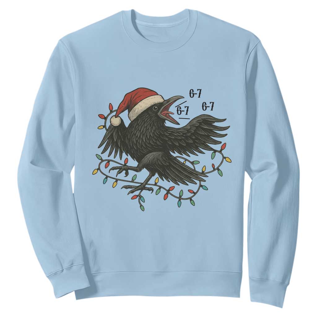 Funny Raven Six Seven Meme Sweatshirt Christmas Gift For Gen Z TS12 Light Blue Print Your Wear