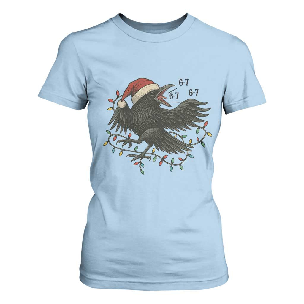 Funny Raven Six Seven Meme T Shirt For Women Christmas Gift For Gen Z TS12 Light Blue Print Your Wear