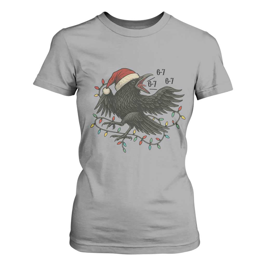 Funny Raven Six Seven Meme T Shirt For Women Christmas Gift For Gen Z TS12 Sport Gray Print Your Wear