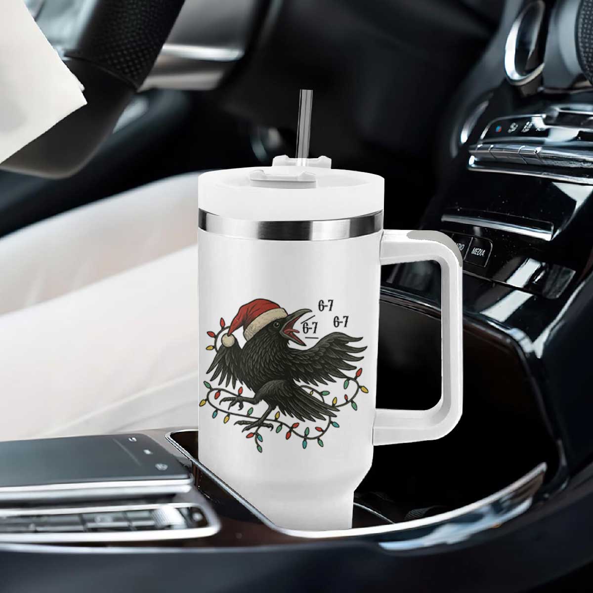 Funny Raven Six Seven Meme Tumbler With Handle Christmas Gift For Gen Z TS12 Print Your Wear