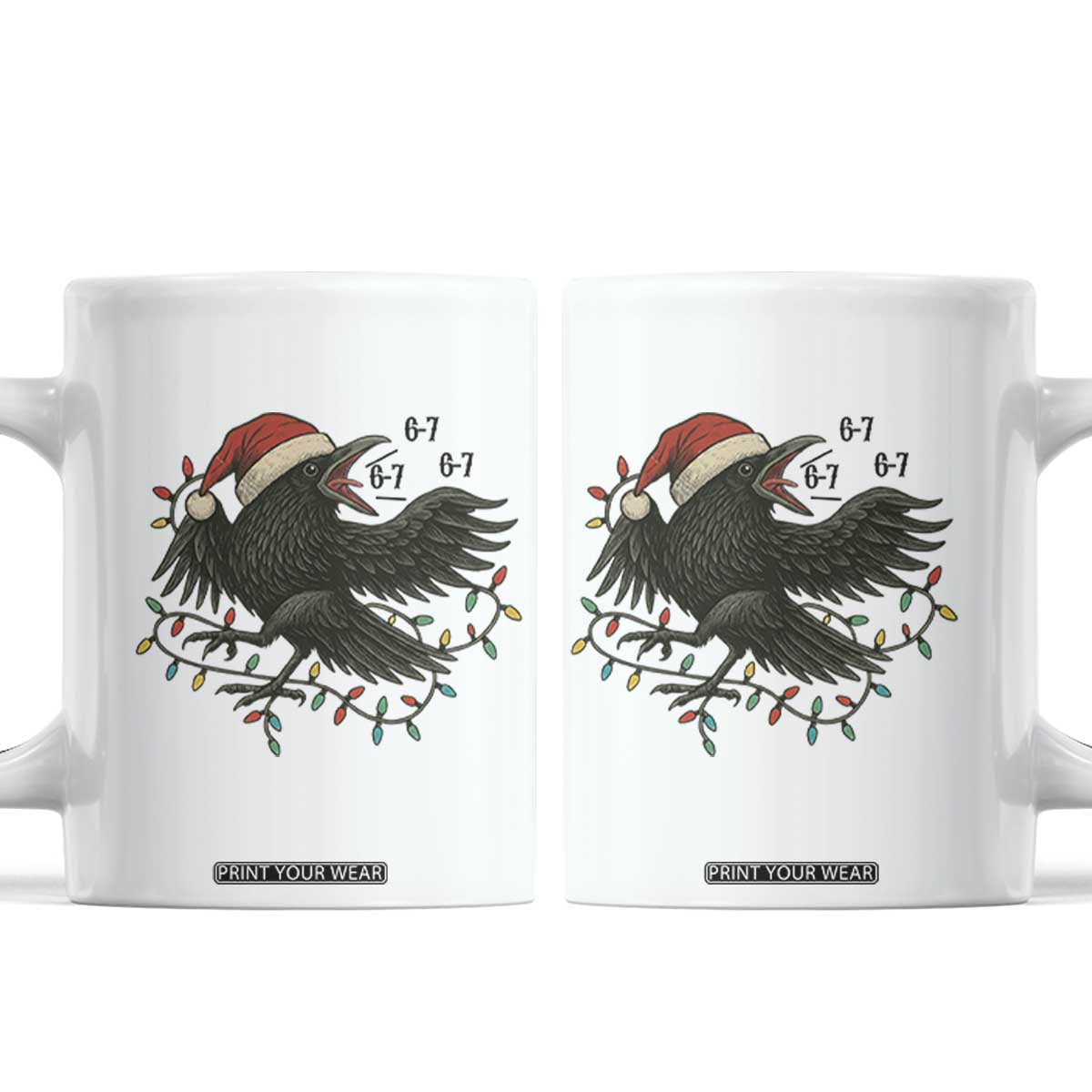 Funny Raven Six Seven Meme Coffee Mug Christmas Gift For Gen Z TS12 White Print Your Wear