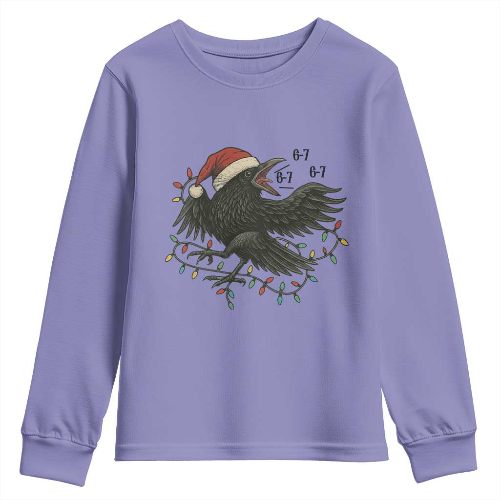 Funny Raven Six Seven Meme Youth Sweatshirt Christmas Gift For Gen Z TS12 Violet Print Your Wear