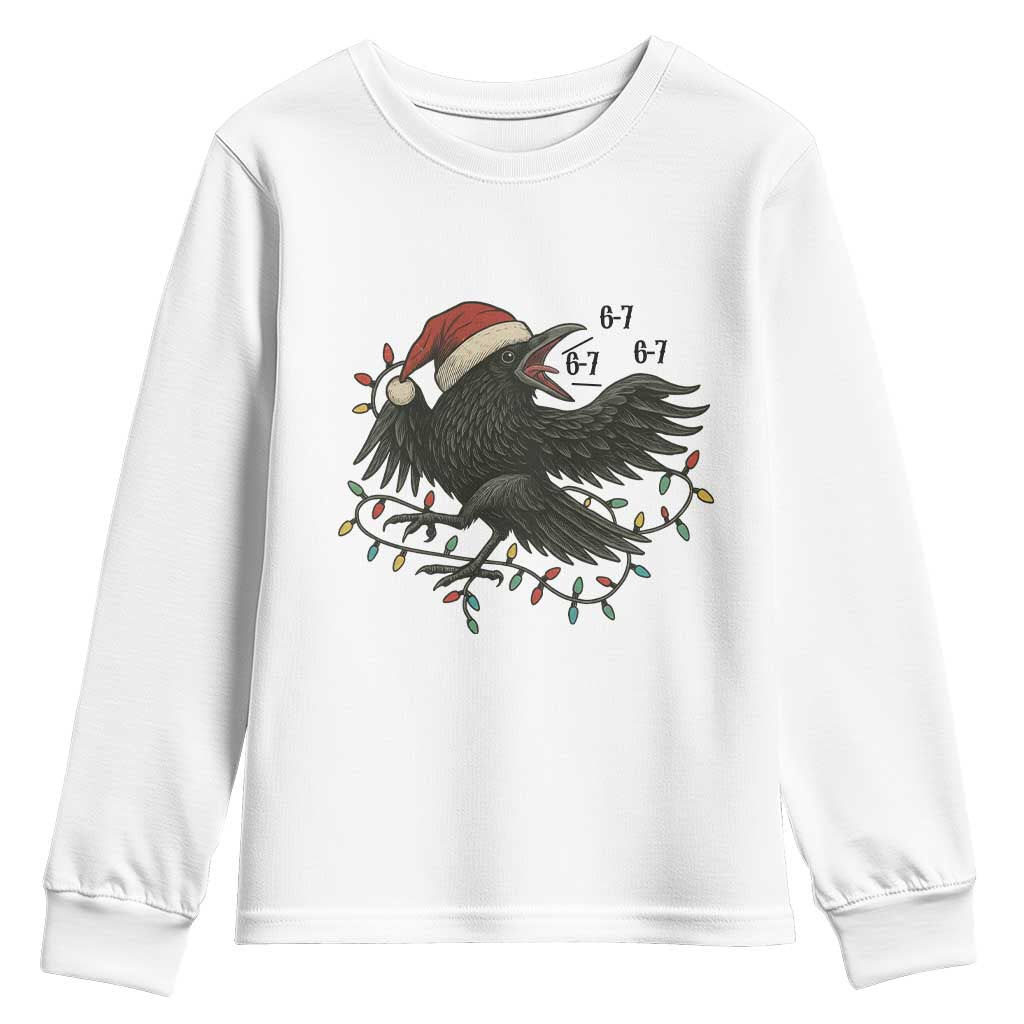 Funny Raven Six Seven Meme Youth Sweatshirt Christmas Gift For Gen Z TS12 White Print Your Wear
