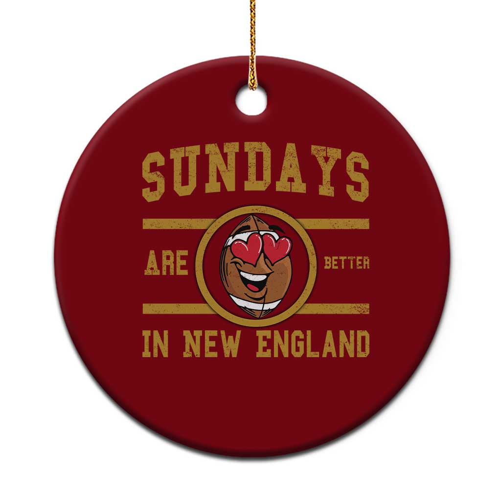 Sundays Are Better In NE Ceramic Ornament Game Day Lover Gift TS12 1pc Red Print Your Wear