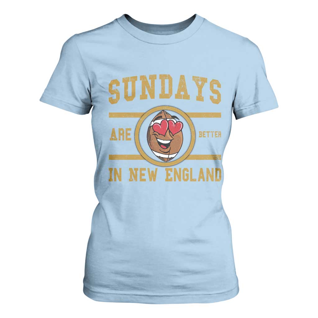 Sundays Are Better In NE T Shirt For Women Game Day Lover Gift TS12 Light Blue Print Your Wear