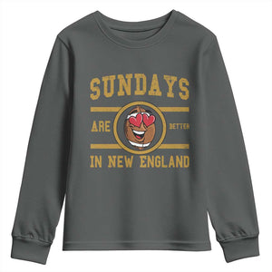 Sundays Are Better In NE Youth Sweatshirt Game Day Lover Gift TS12 Dark Heather Print Your Wear