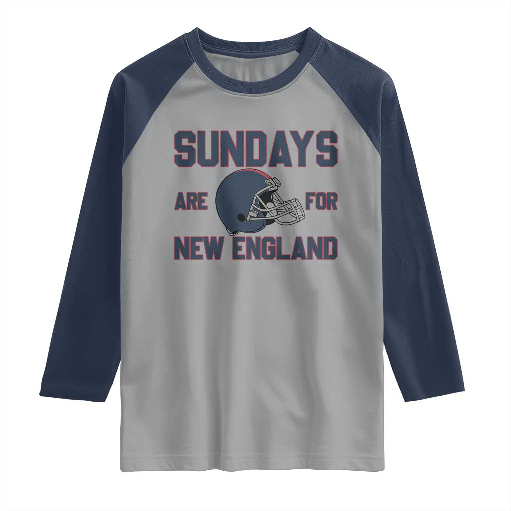 Sundays Are For NE Raglan Shirt Game Day Lover Gift TS12 Sport Gray Navy Print Your Wear