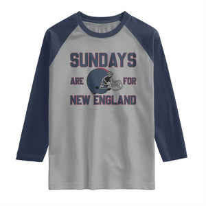 Sundays Are For NE Raglan Shirt Game Day Lover Gift TS12 Sport Gray Navy Print Your Wear