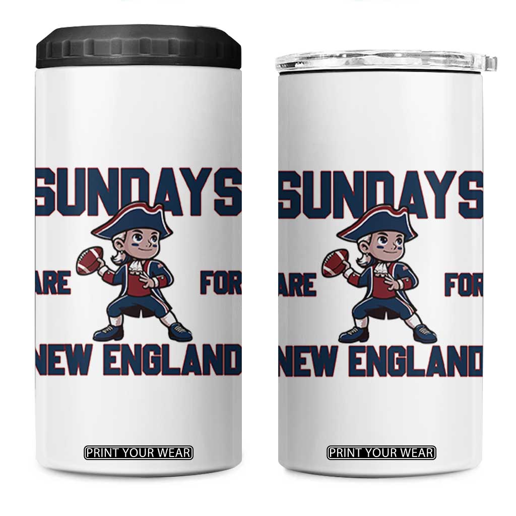 Sundays Are For NE 4 in 1 Can Cooler Tumbler Game Day Sports Fan Gift TS12 One Size: 16 oz White Print Your Wear
