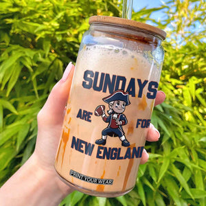 Sundays Are For NE Glass Can Game Day Sports Fan Gift TS12 White Print Your Wear