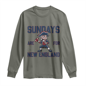 Sundays Are For NE Long Sleeve Shirt Game Day Sports Fan Gift TS12 Military Green Print Your Wear