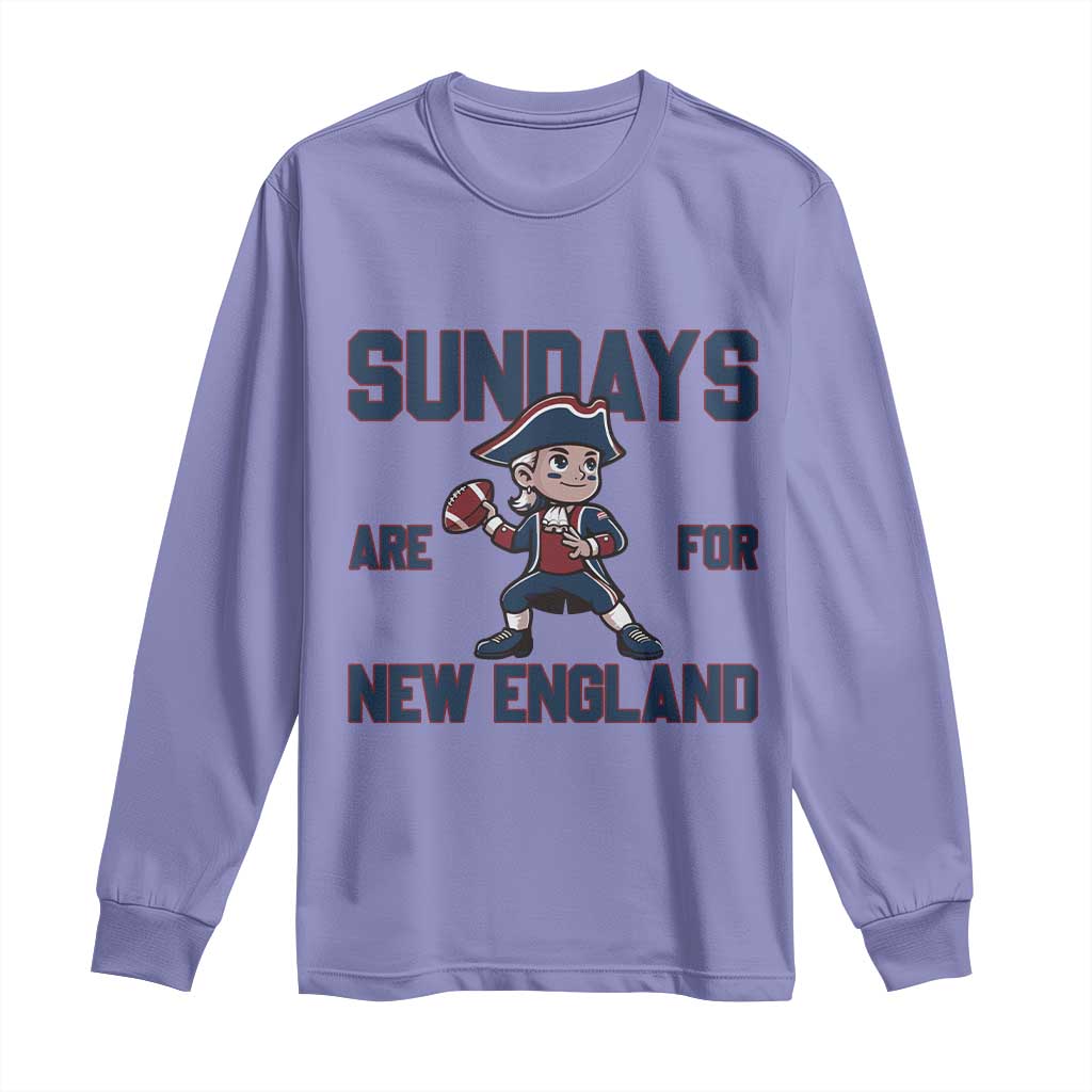 Sundays Are For NE Long Sleeve Shirt Game Day Sports Fan Gift TS12 Violet Print Your Wear