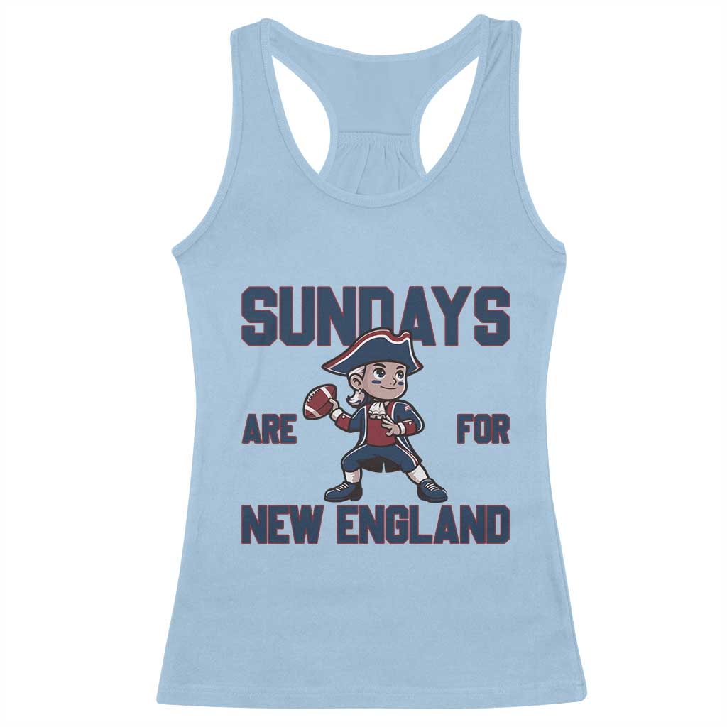 Sundays Are For NE Racerback Tank Top Game Day Sports Fan Gift TS12 Light Blue Print Your Wear