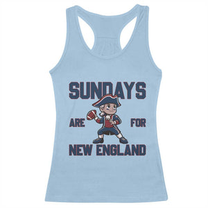 Sundays Are For NE Racerback Tank Top Game Day Sports Fan Gift TS12 Light Blue Print Your Wear