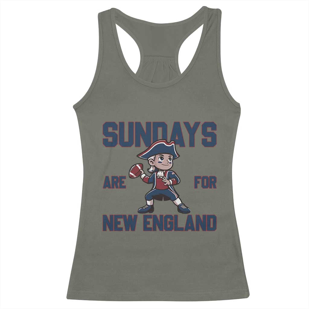 Sundays Are For NE Racerback Tank Top Game Day Sports Fan Gift TS12 Military Green Print Your Wear