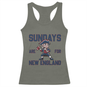 Sundays Are For NE Racerback Tank Top Game Day Sports Fan Gift TS12 Military Green Print Your Wear