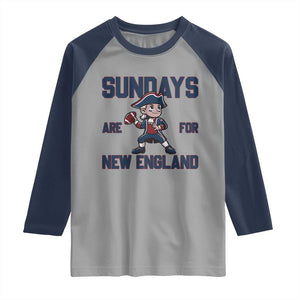 Sundays Are For NE Raglan Shirt Game Day Sports Fan Gift TS12 Sport Gray Navy Print Your Wear