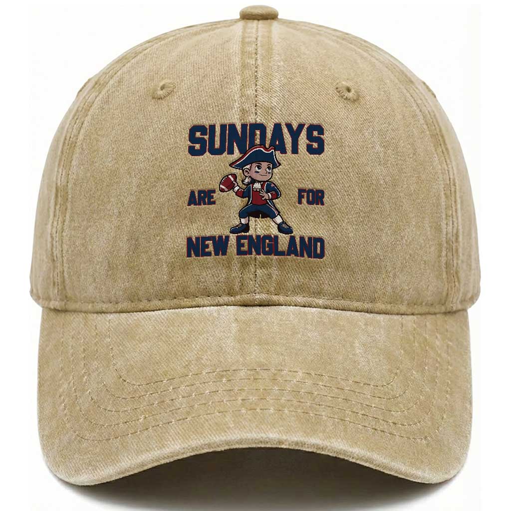 Sundays Are For NE Washed Cotton Baseball Cap Game Day Sports Fan Gift TS12 Print Your Wear