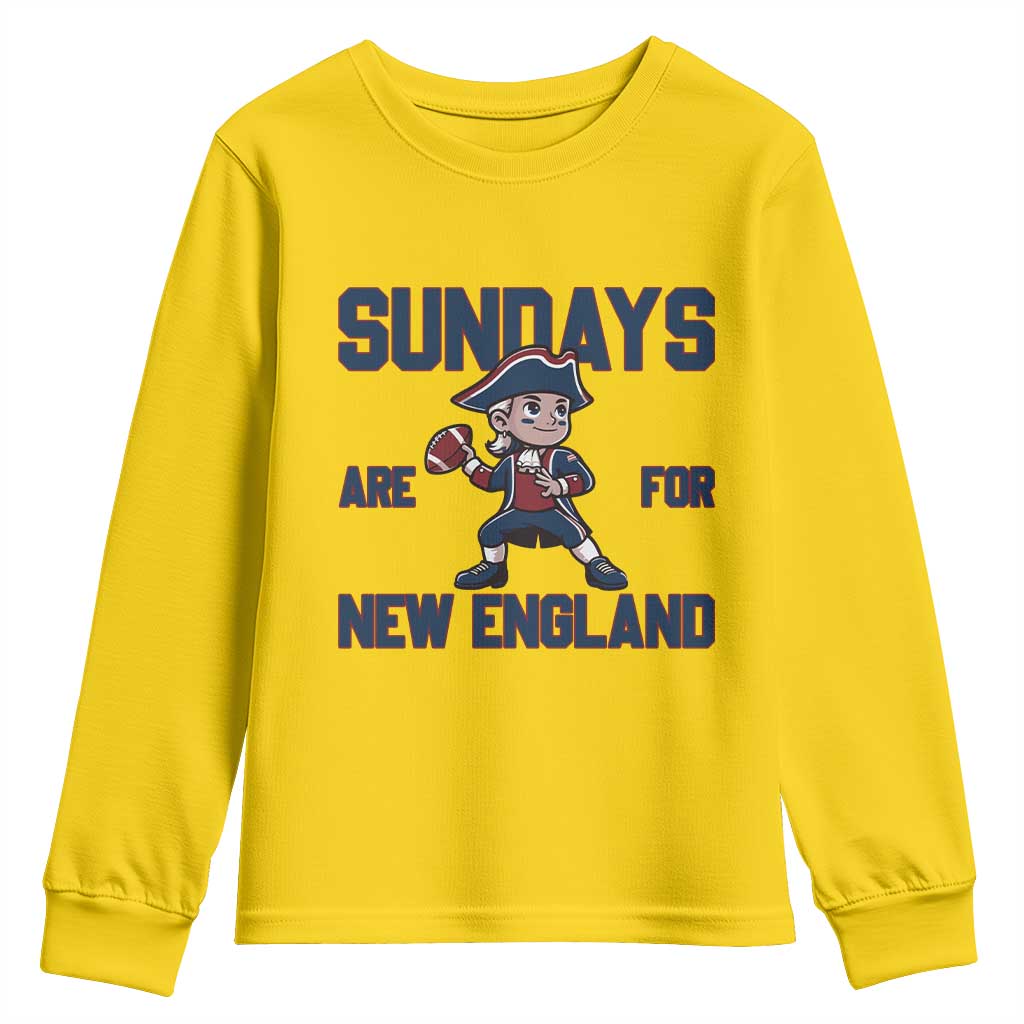Sundays Are For NE Youth Sweatshirt Game Day Sports Fan Gift TS12 Daisy Print Your Wear