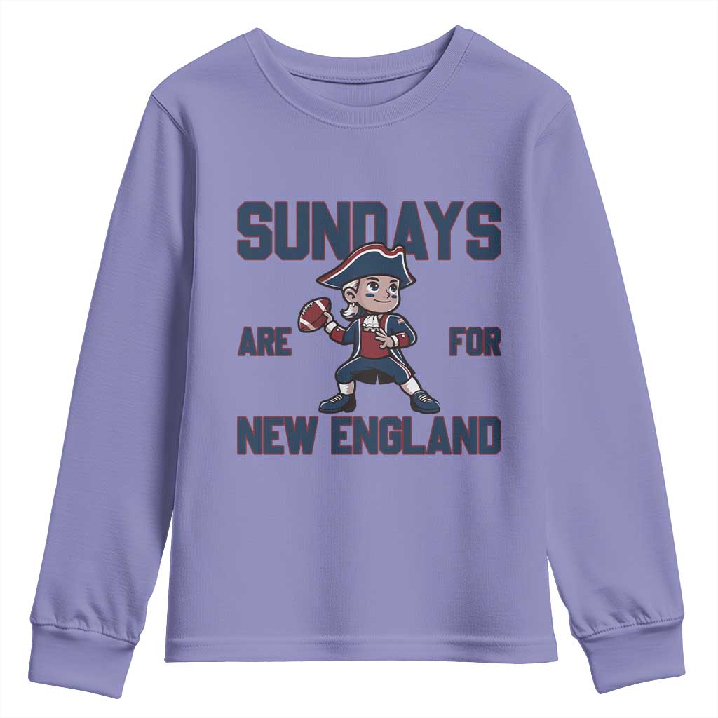 Sundays Are For NE Youth Sweatshirt Game Day Sports Fan Gift TS12 Violet Print Your Wear
