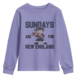 Sundays Are For NE Youth Sweatshirt Game Day Sports Fan Gift TS12 Violet Print Your Wear