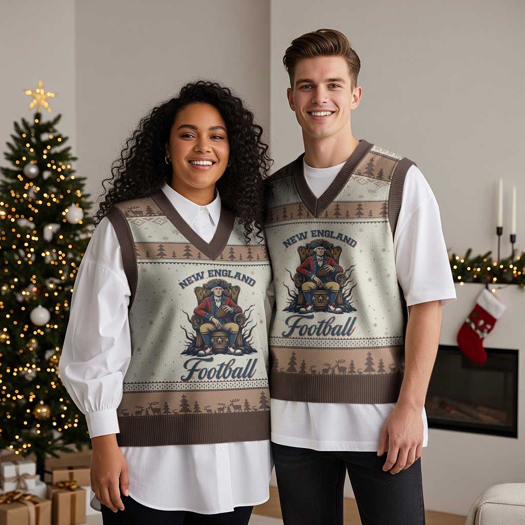 Funny George Washington NE Football Lover Gift V-Neck Knit Sweater Vest TS12 Mocha Mousse Print Your Wear