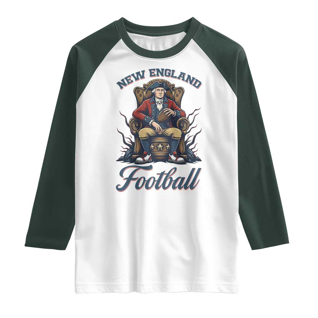 Funny George Washington NE Football Lover Gift Raglan Shirt TS12 White Dark Forest Green Print Your Wear