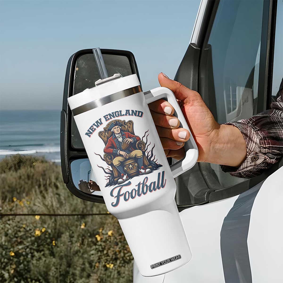 Funny George Washington NE Football Lover Gift Tumbler With Handle TS12 Print Your Wear
