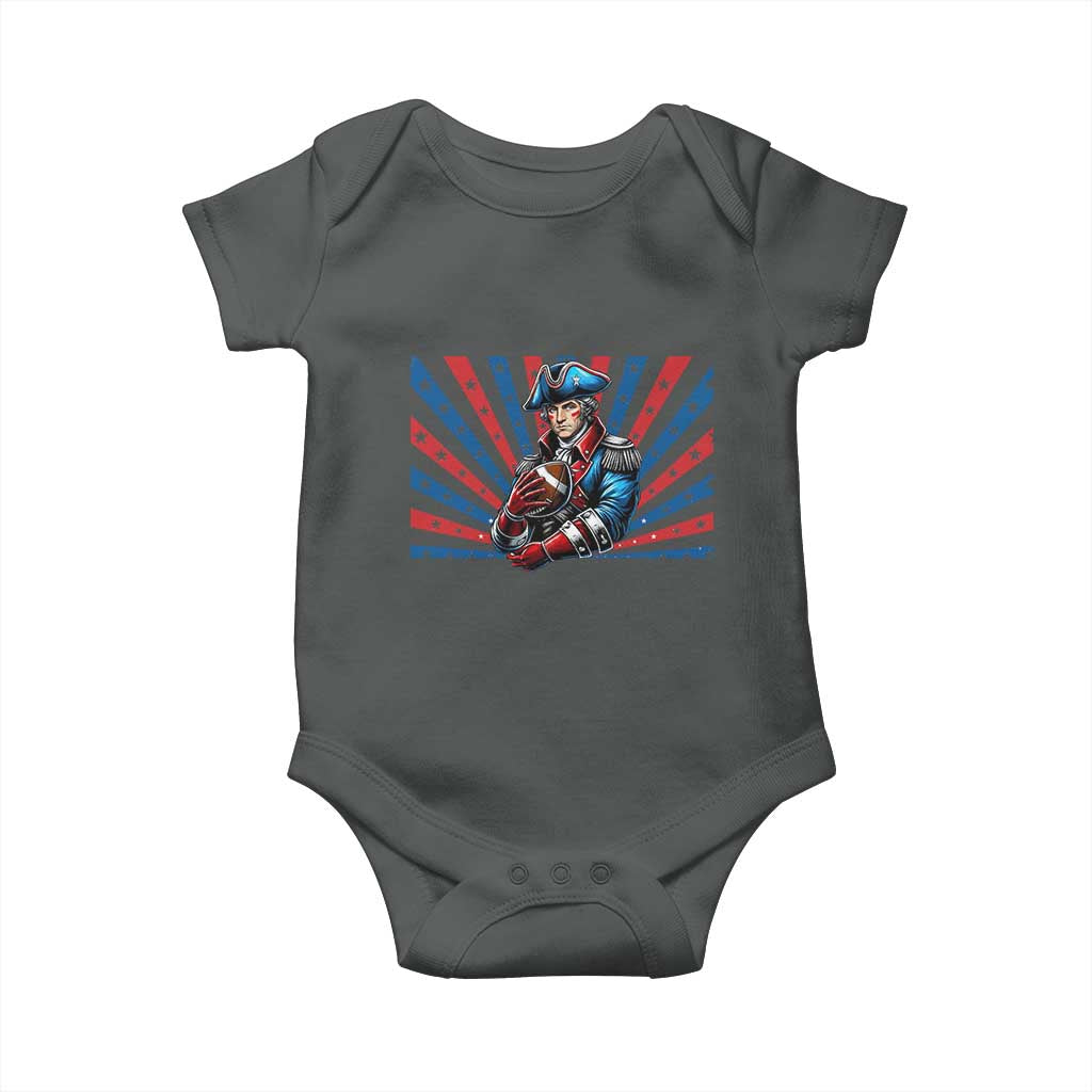 Vintage George Washington Football Baby Onesie NE Pride Gift TS12 Dark Heather Print Your Wear