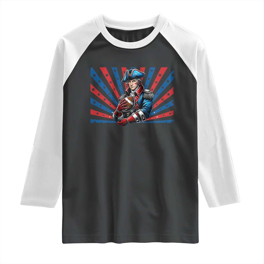 Vintage George Washington Football Raglan Shirt NE Pride Gift TS12 Black White Print Your Wear