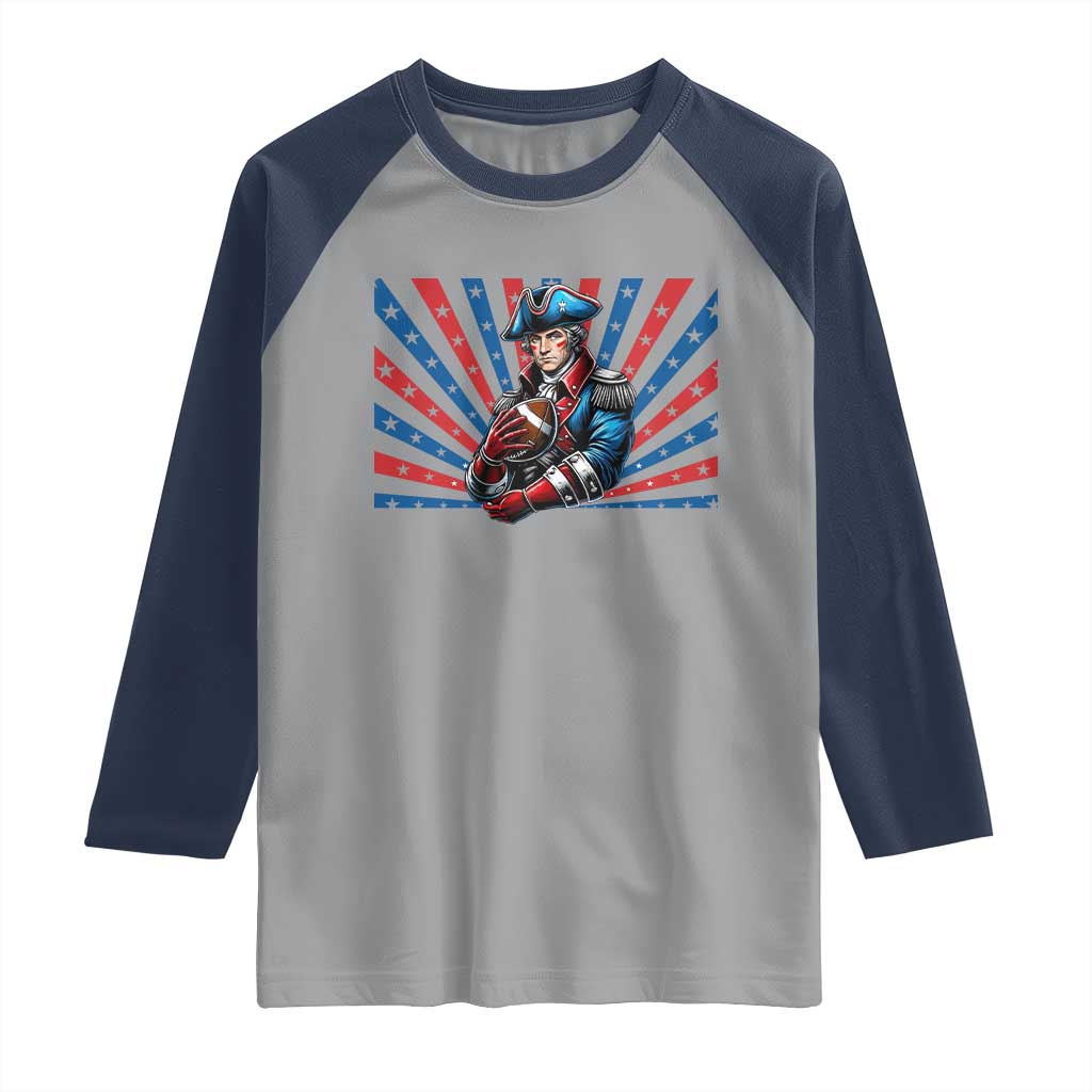 Vintage George Washington Football Raglan Shirt NE Pride Gift TS12 Sport Gray Navy Print Your Wear