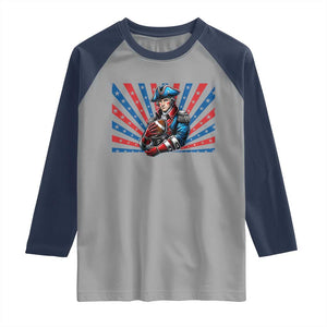 Vintage George Washington Football Raglan Shirt NE Pride Gift TS12 Sport Gray Navy Print Your Wear