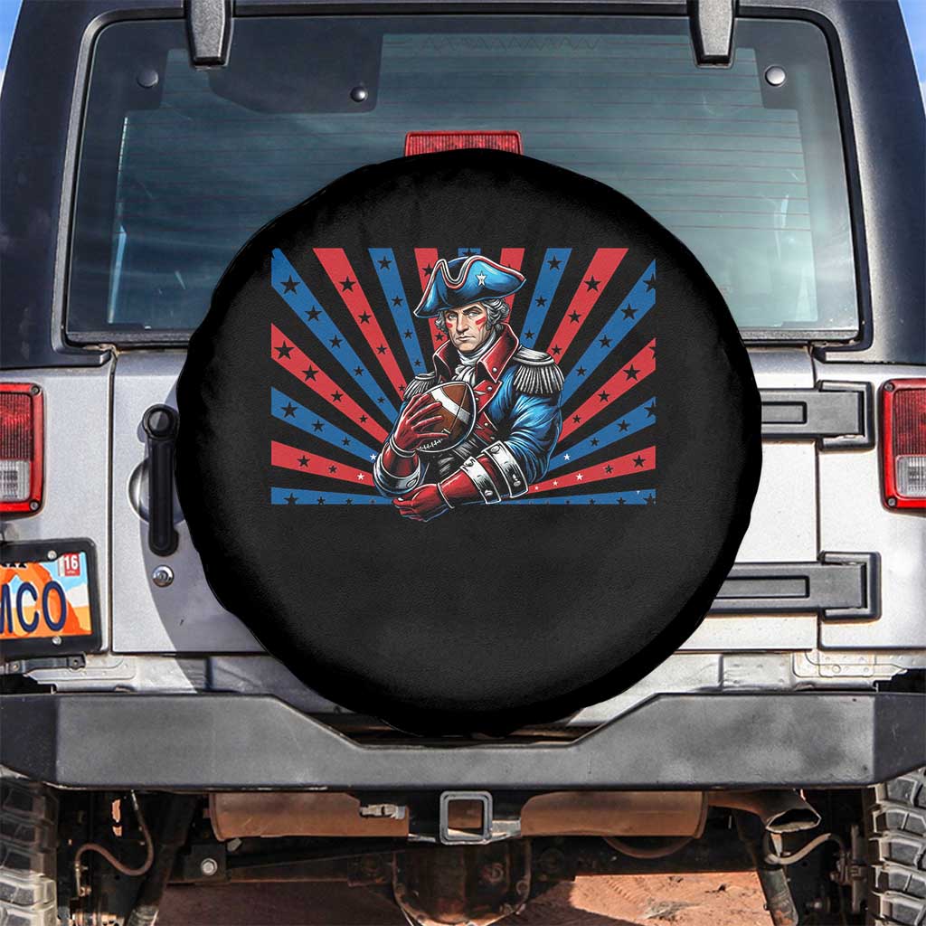 Vintage George Washington Football Spare Tire Cover NE Pride Gift TS12 No hole Black Print Your Wear